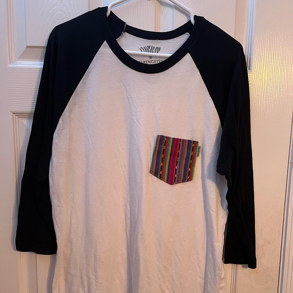 Serengetee White and Black Pocket Shirt